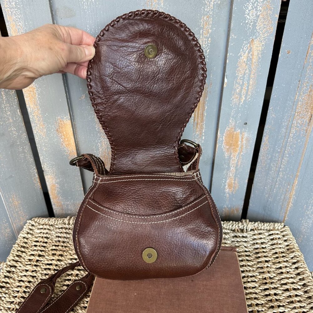 Frye Whipstitch Embellished Circular Flap Crossbody - Picture 11 of 15